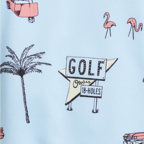 Polo Shirt Men’s Bad Birdie The Drive In Print T-shirt Blue Short Sleeve Tee - Picture 4 of 10